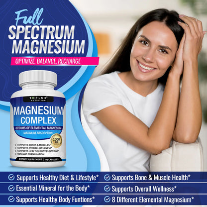 Toplux Magnesium Complex 8 Essential Magnesium Supplement