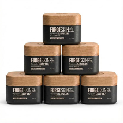 FORGE SKIN Wrinkle Defense & Natural Anti-Aging Beef Tallow Moisturizer for Men - Face Balm Skincare Cream for Dry Rough Skin Tallow-Based Mens Face Lotion for Hydration Firmness Wrinkle Repair & Glow Honey Jojoba Hydrating Smooth Skin Nourishing Moisture