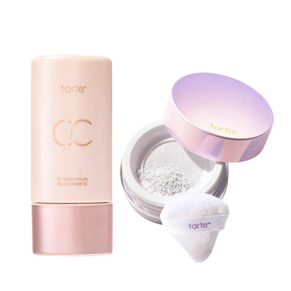 Tarte Summer Skin Essentials - CC Color-Correcting Tinted Serum + Creaseless Setting Powder