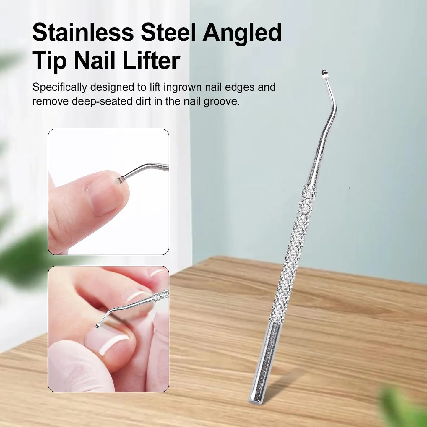 Eagle Beak Beveled Nail Clippers,3-Piece Sets of Eagle Beak Beveled Nails Clippers, Long Handle Wide Jaw Opening Anti-Splash Slanted Nail Clipper for Thick Nails, Seniors&Ingrown Care (Green)