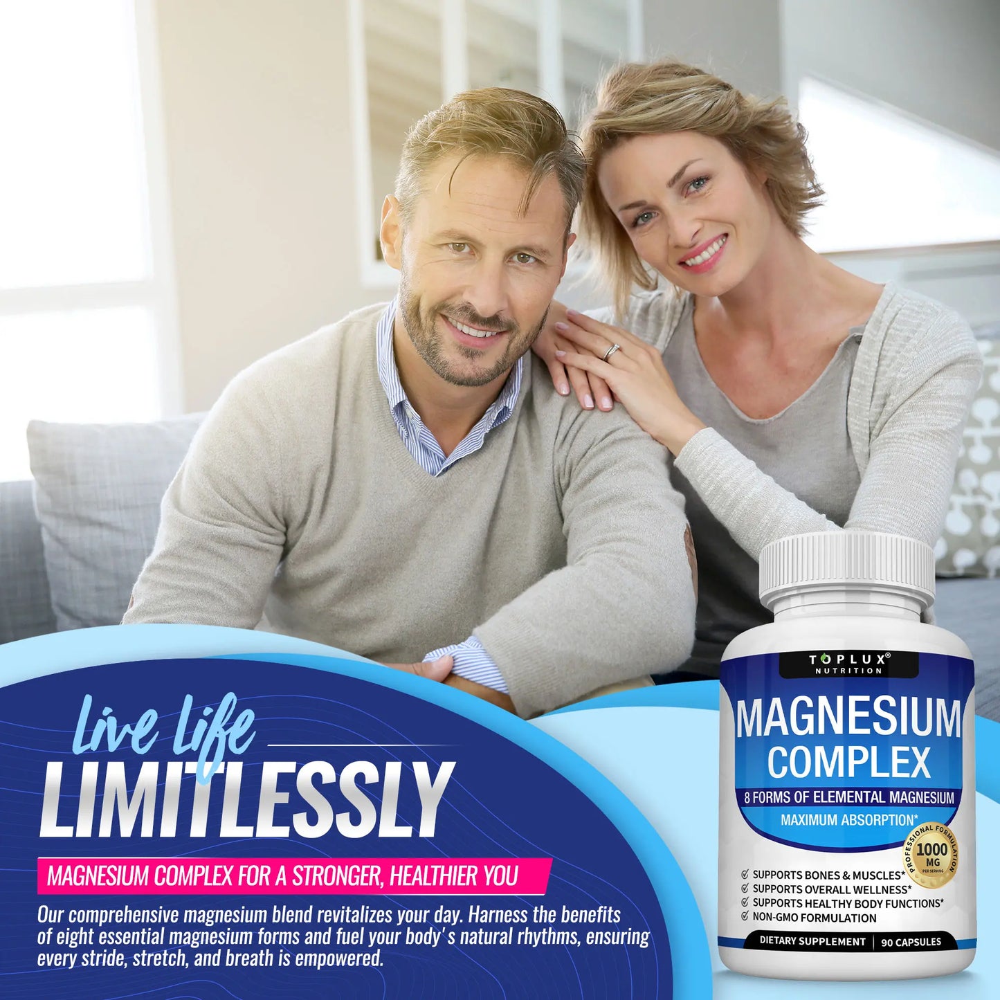 Toplux Magnesium Complex 8 Essential Magnesium Supplement