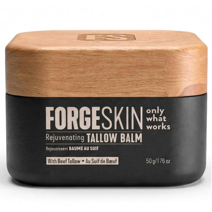 FORGE SKIN Wrinkle Defense & Natural Anti-Aging Beef Tallow Moisturizer for Men - Face Balm Skincare Cream for Dry Rough Skin Tallow-Based Mens Face Lotion for Hydration Firmness Wrinkle Repair & Glow Honey Jojoba Hydrating Smooth Skin Nourishing Moisture