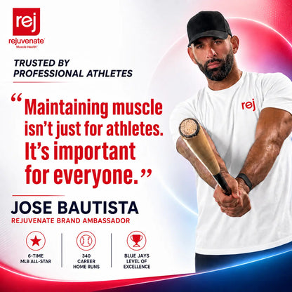 Rejuvenate Muscle Health Essential Amino Acids Comparable to 20G Protein, Only 5 Calories, Sugar-Free, Dairy-Free, 1,000 IU Vitamin D3 for Muscle Support, EAA+BCAA Drink Mix Stick Packs, Perfect Alternative to Whey Protein, Clear Protein & Protein Powder